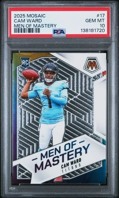 Graded 2025 Panini Mosaic Cam Ward #17 Men of Mastery RC Card PSA 10