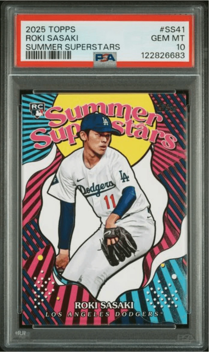 Graded 2025 Topps Roki Sasaki #SS41 Summer Superstars Rookie Card PSA 10