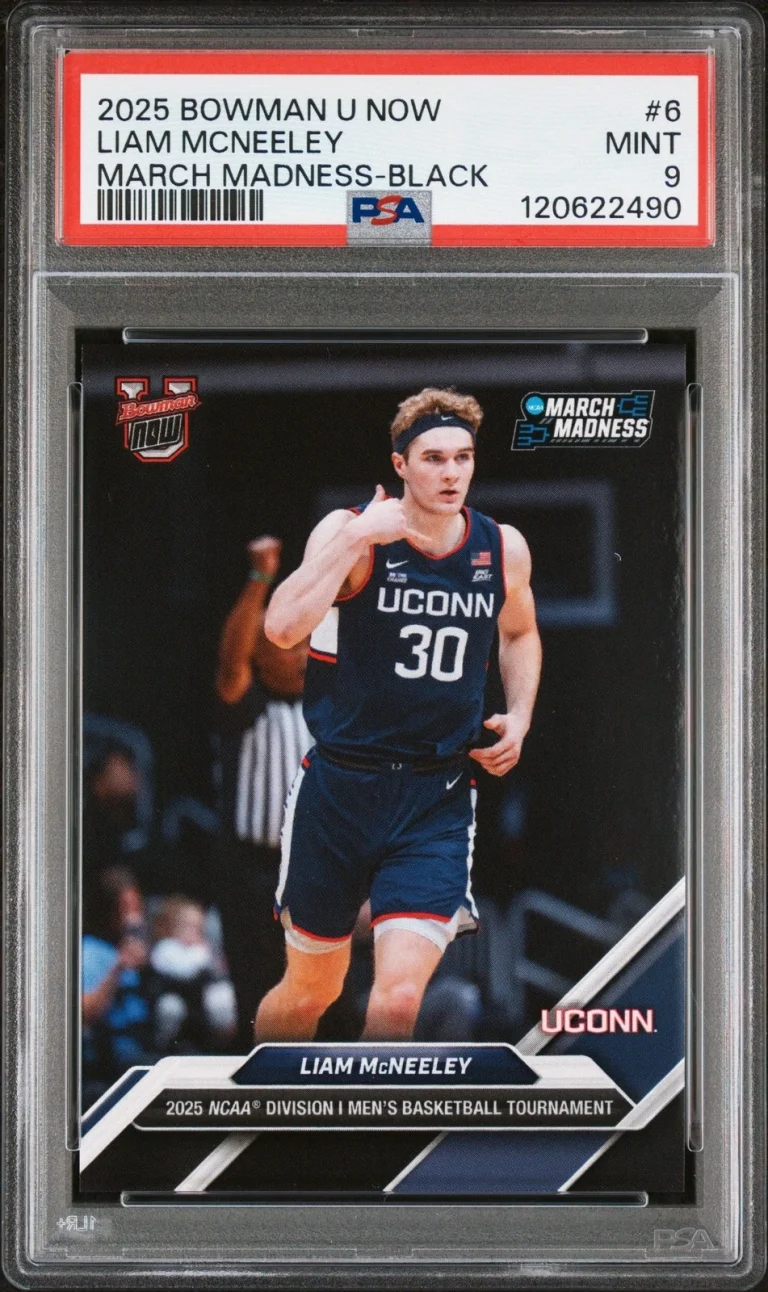Graded 2025 Bowman U Now Liam McNeeley #6 Black Rookie RC Card PSA 9
