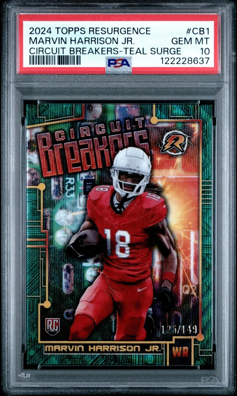 Graded 2024 Resurgence Marvin Harrison #CB1 Teal Surge /150 Card PSA 10