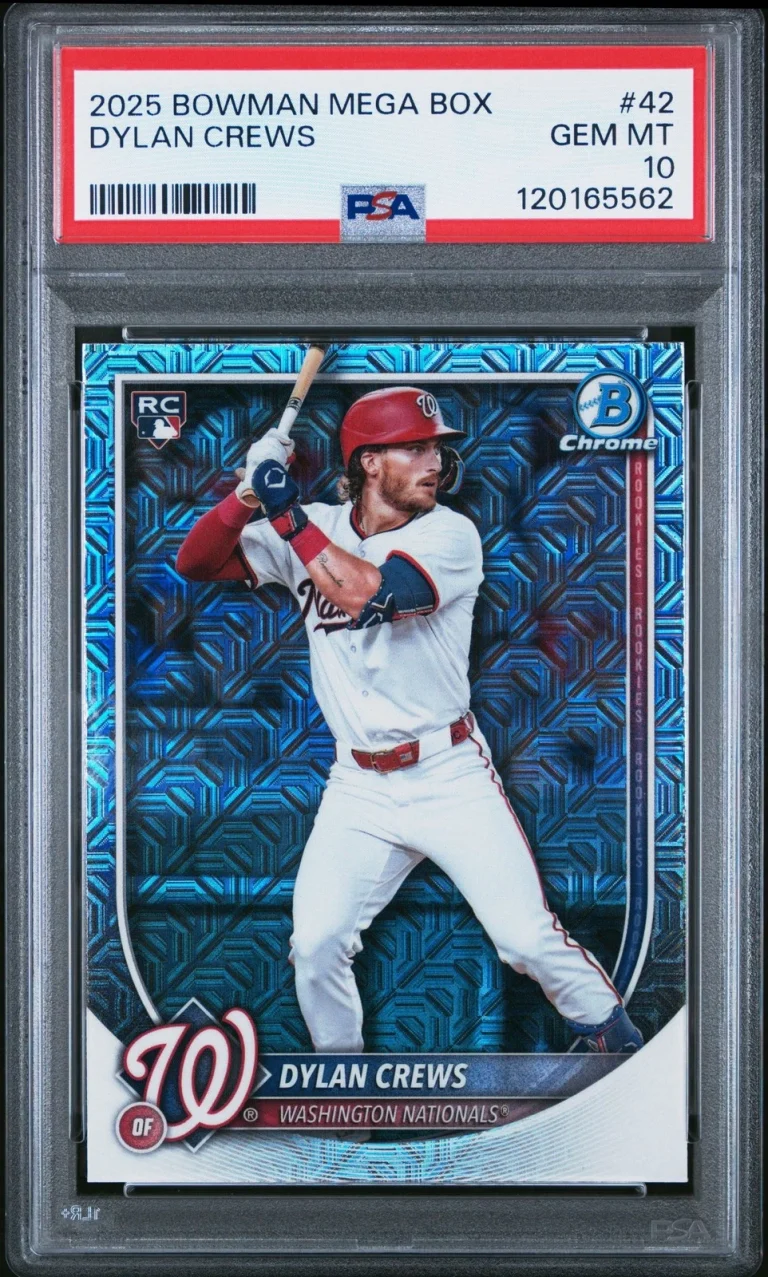 Graded 2025 Topps Bowman Mega Box Dylan Crews #42 Rookie RC Card PSA 10