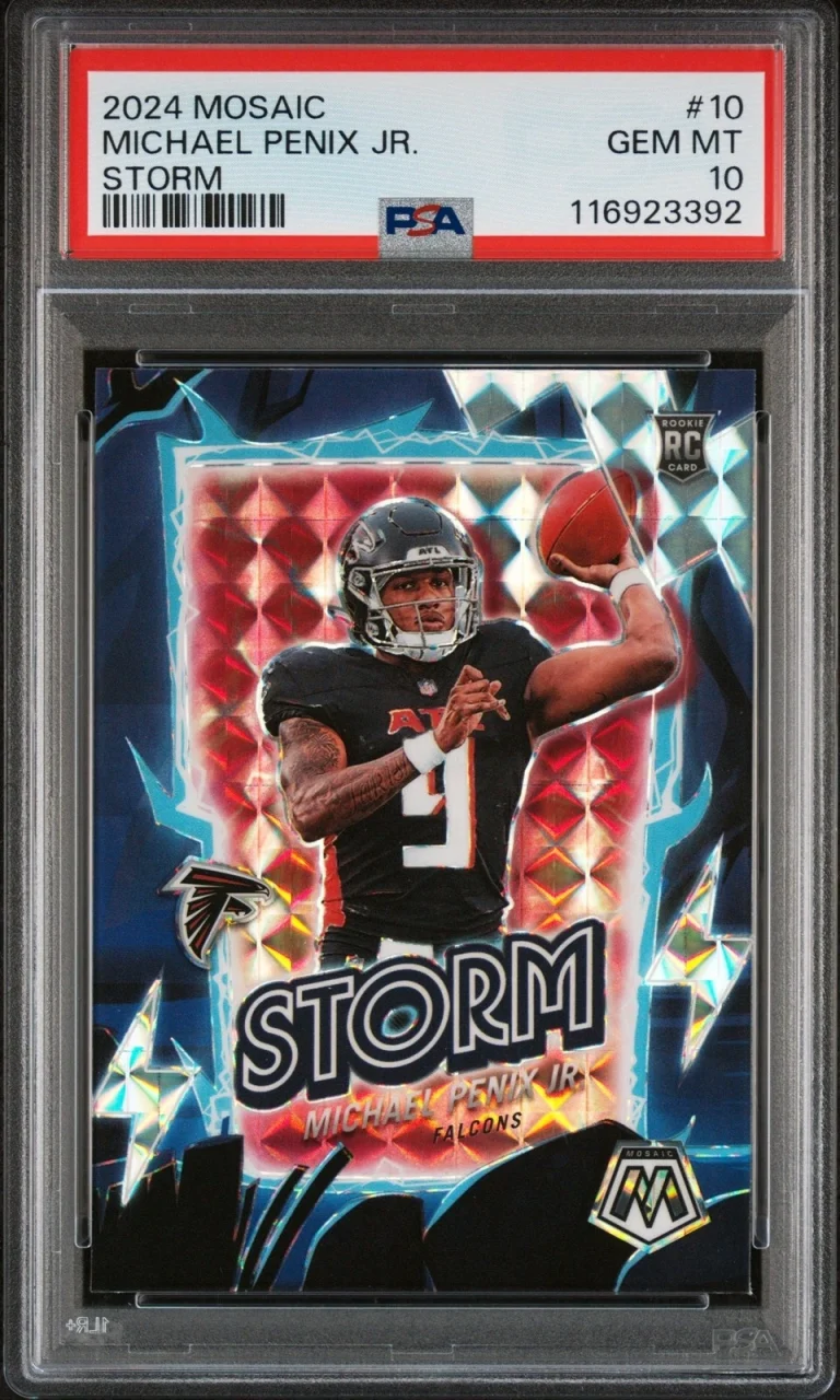 Graded 2024 Panini Mosaic Michael Penix Jr #10 Storm Rookie Card PSA 10