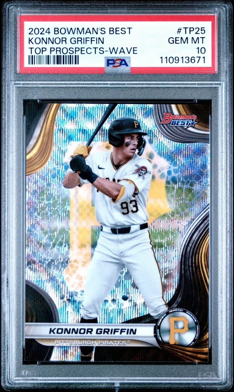 Graded 2024 Topps Bowmans Best Konnor Griffin #TP25 Wave RC Card PSA 10