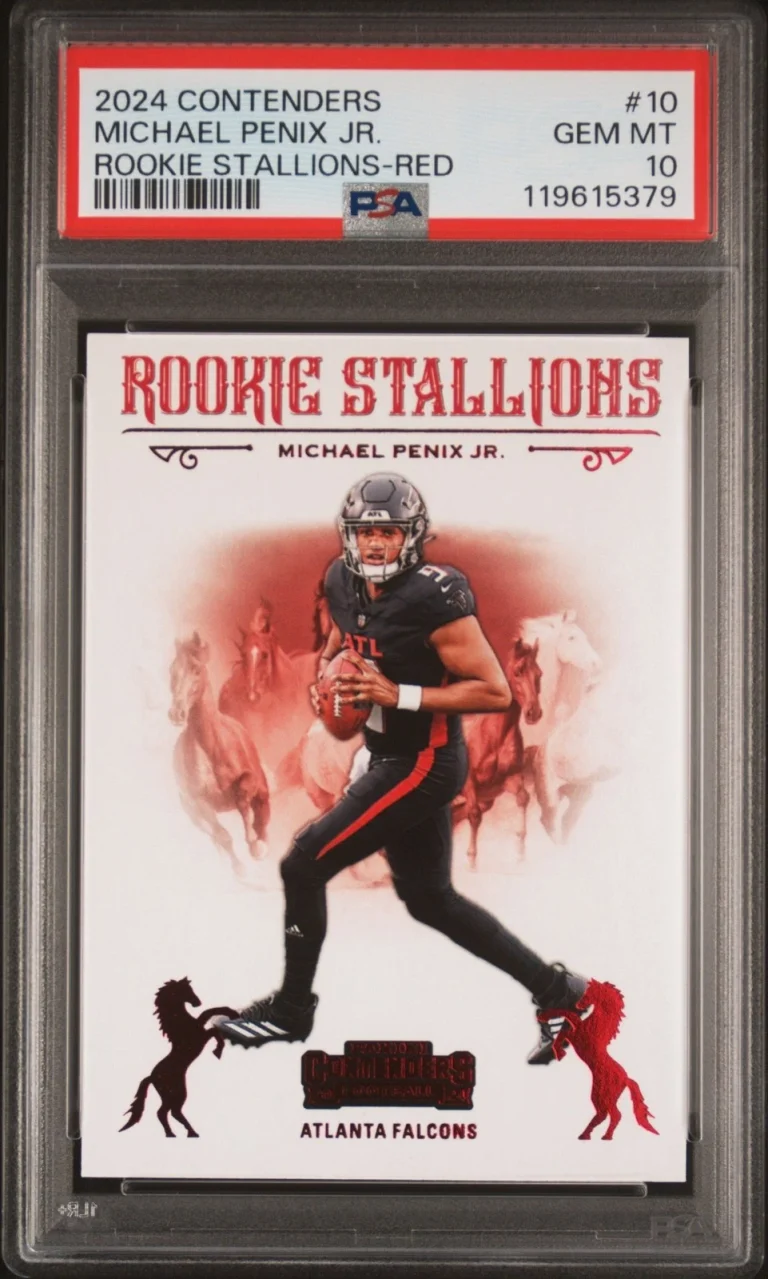 Graded 2024 Contenders Michael Penix Jr #10 Stallions Red Card PSA 10