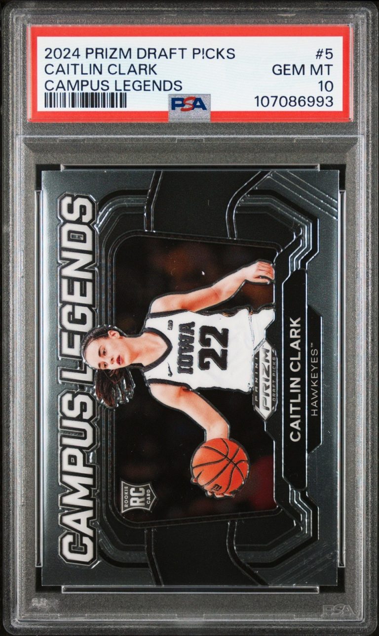 Graded 2024 Prizm DP Caitlin Clark #5 Campus Legends RC Card PSA 10