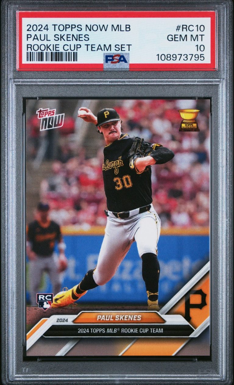 Graded 2024 Topps Now Paul Skenes #RC10 Rookie Cup Baseball Card PSA 10