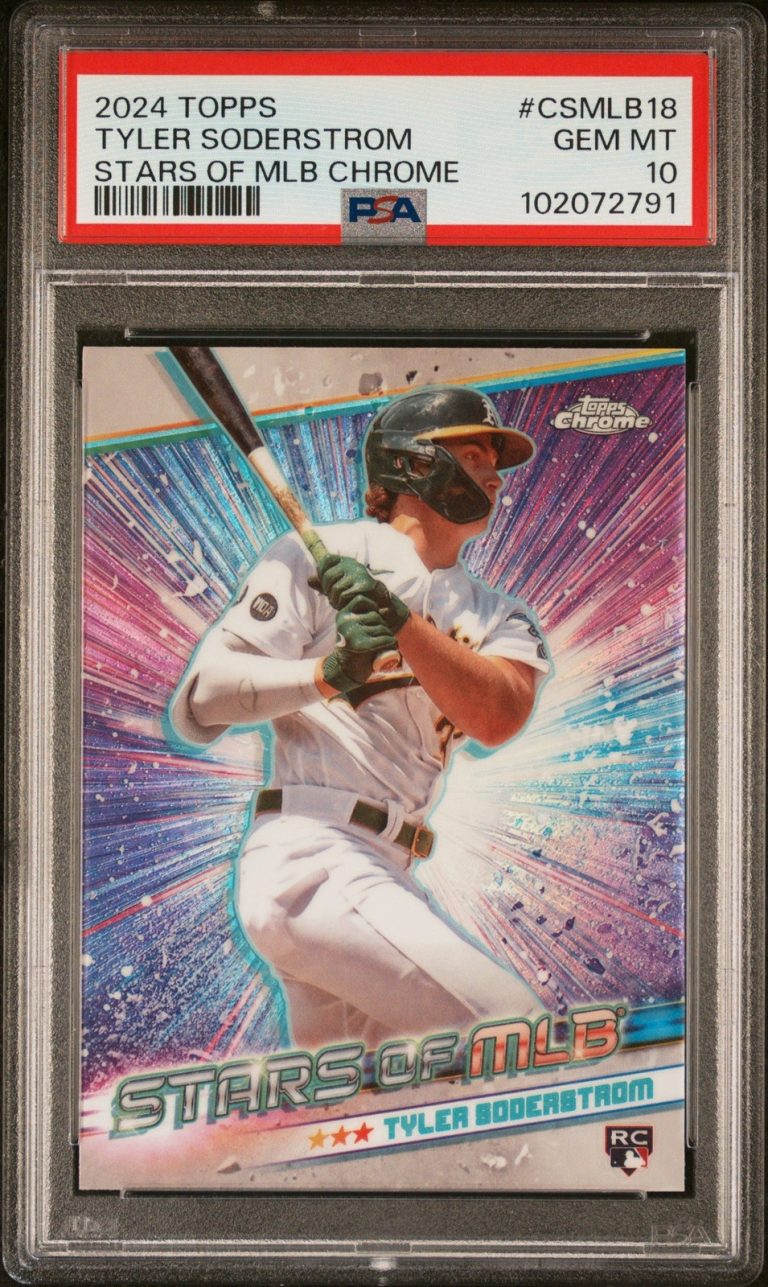 Graded 2024 Topps Tyler Soderstrom #CSMLB18 Stars Chrome RC Card PSA 10