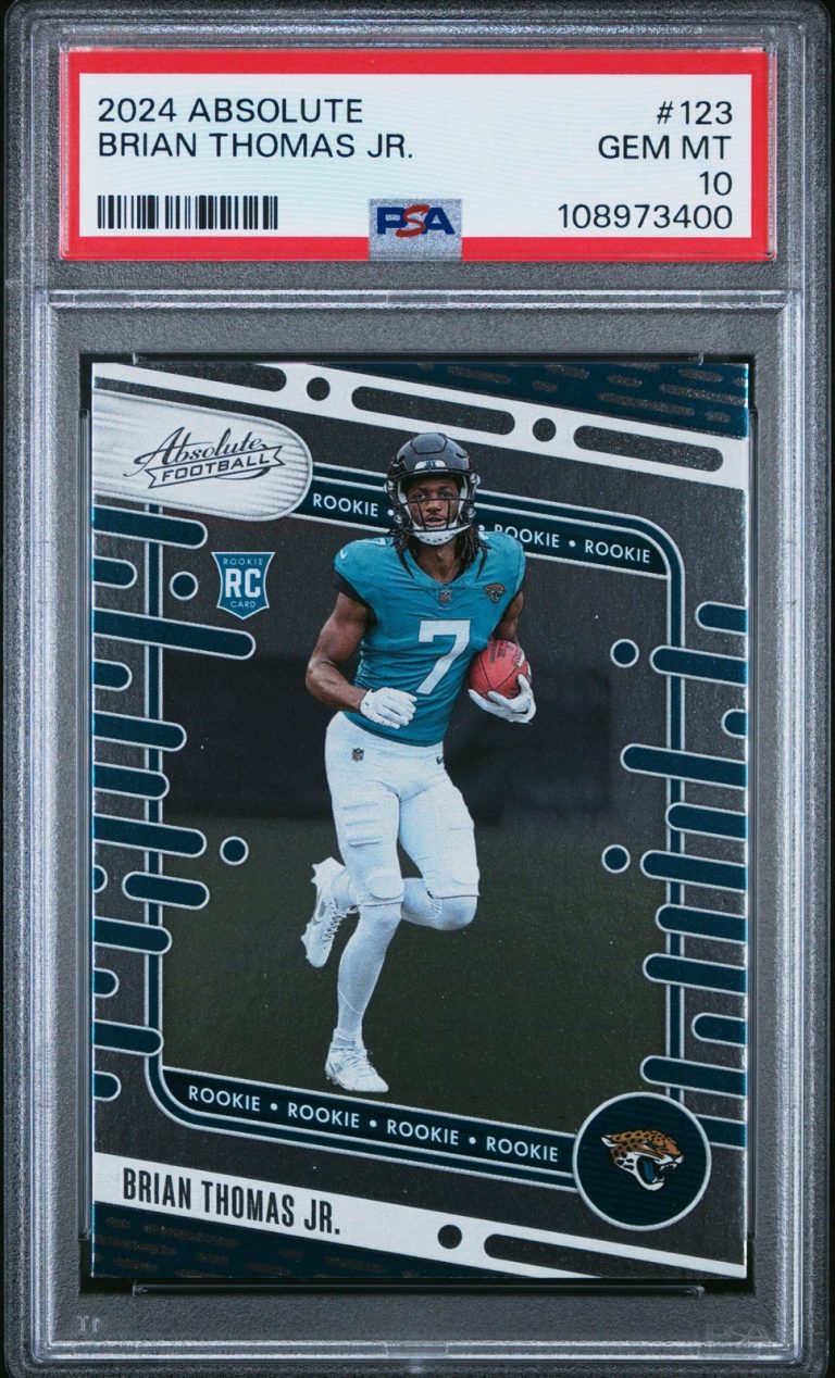 Graded 2024 Panini Absolute Brian Thomas Jr #123 Rookie RC Card PSA 10