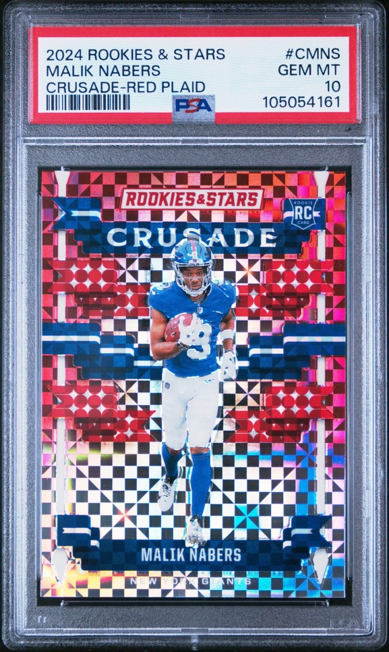 Graded 2024 Panini R&S Malik Nabers #CMNS Crusade Red Plaid Card PSA 10