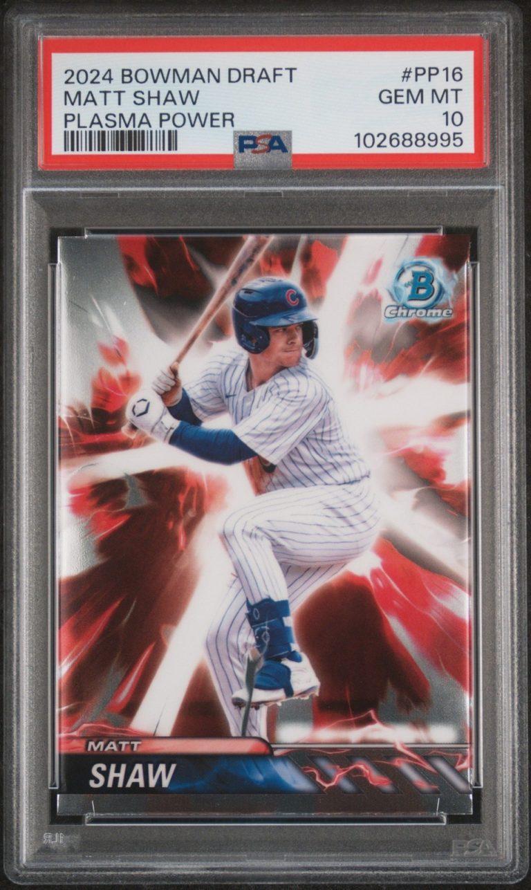 Graded 2024 Topps Bowman Draft Matt Shaw #PP16 Plasma Power Card PSA 10
