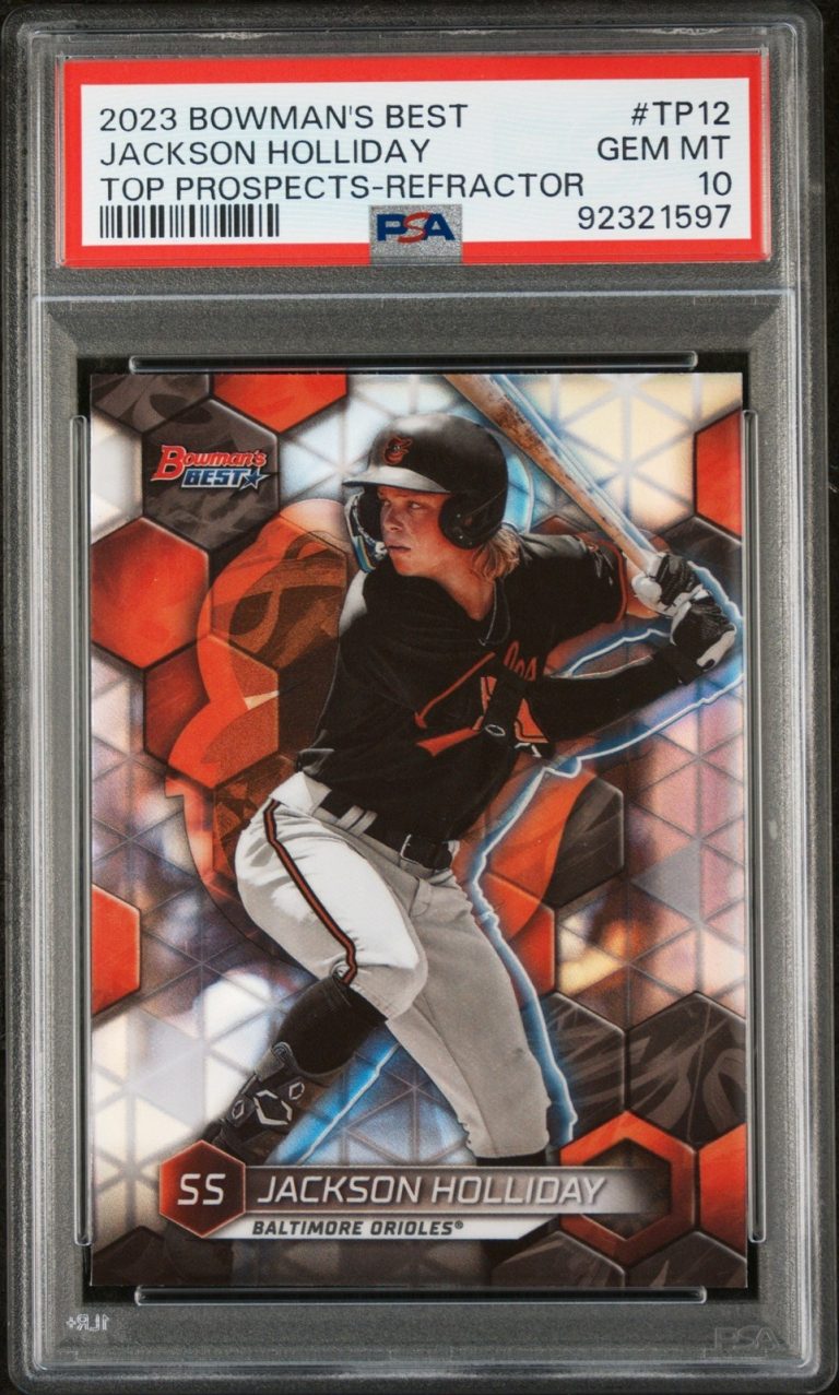 Graded 2023 Bowmans Best Jackson Holliday #TP12 Refractor Card PSA 10