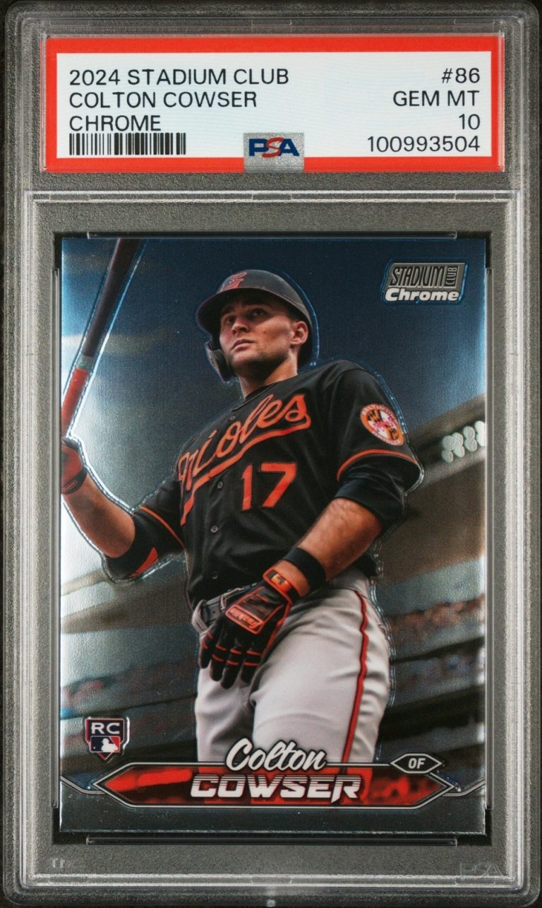 Graded 2024 Topps Stadium Club Colton Cowser #86 Chrome RC Card PSA 10