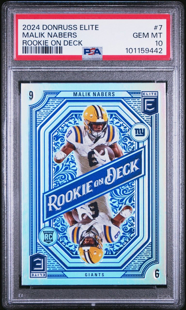 Graded 2024 Donruss Elite Malik Nabers #7 Rookie On Deck RC Card PSA 10