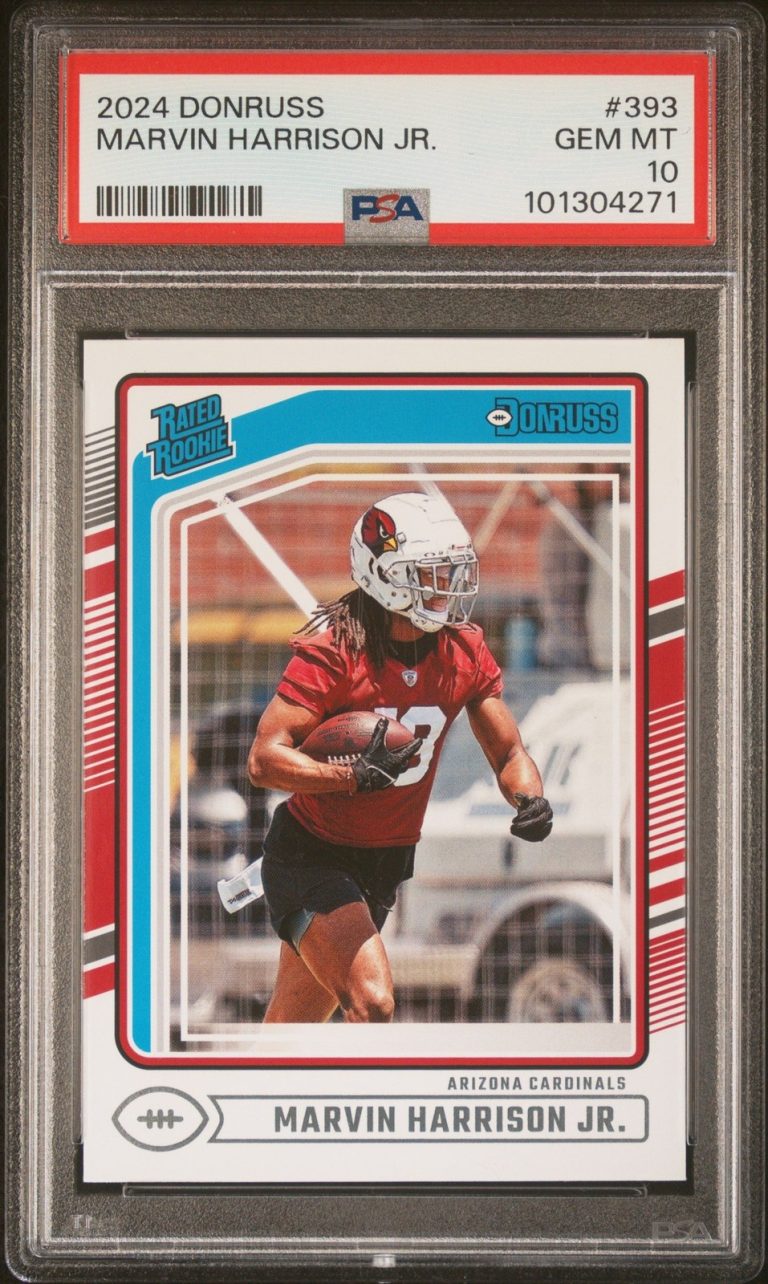 Graded 2024 Panini Donruss Marvin Harrison Jr #393 Rookie Card PSA 10