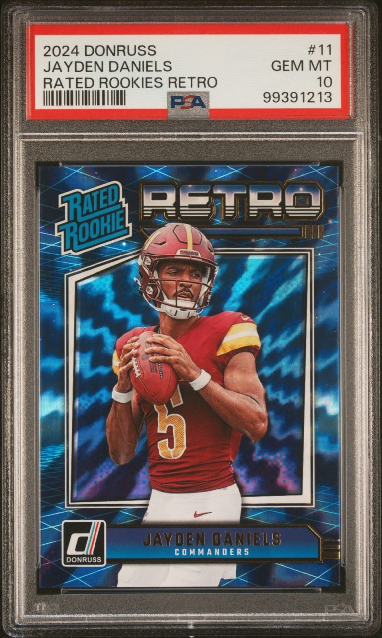Graded 2024 Donruss Jayden Daniels #11 Rated Rookies Retro Card PSA 10