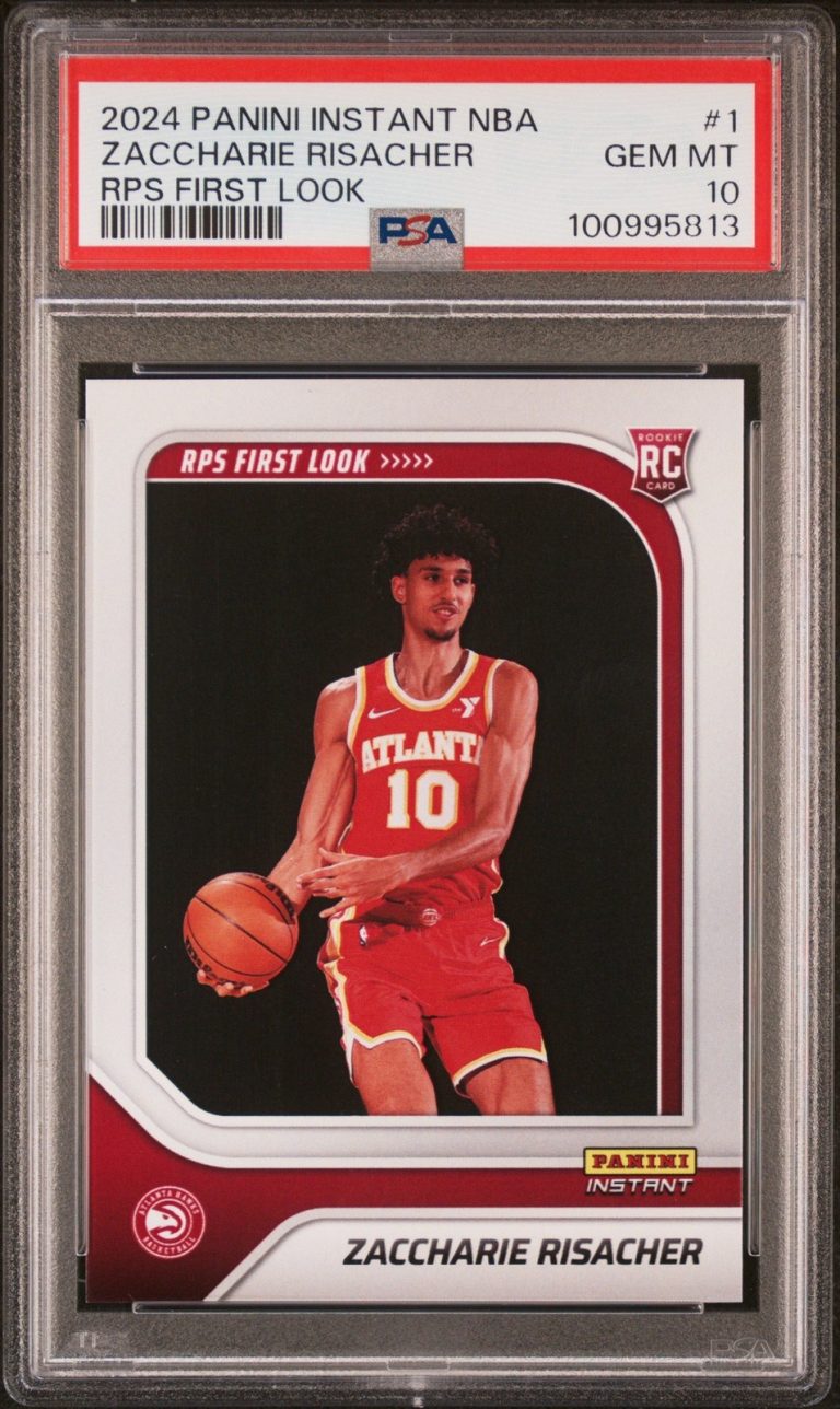 Graded 2024 Panini Instant Zaccharie Risacher #1 RPS Basketball Card PSA 10