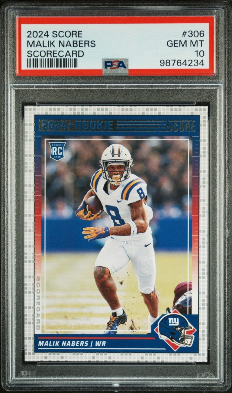 Graded 2024 Panini Score Malik Nabers #306 Scorecard RC Card PSA 10