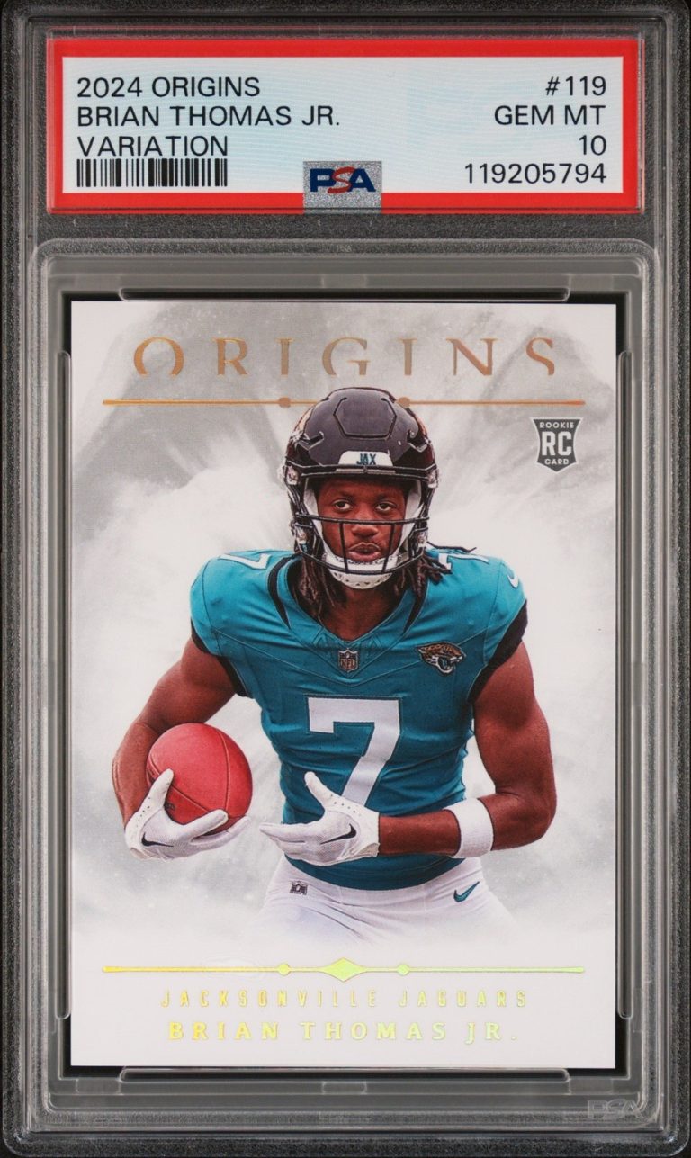 Graded 2024 Origins Brian Thomas Jr #119 Variation RC Football Card PSA 10