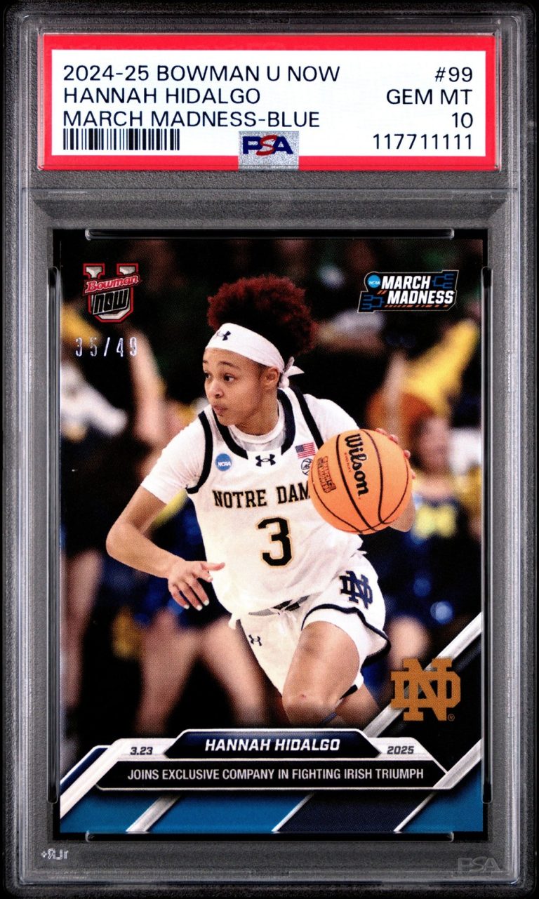 Graded 2024 Bowman U Now Hannah Hidalgo #99 Blue /49 RC Card PSA 10