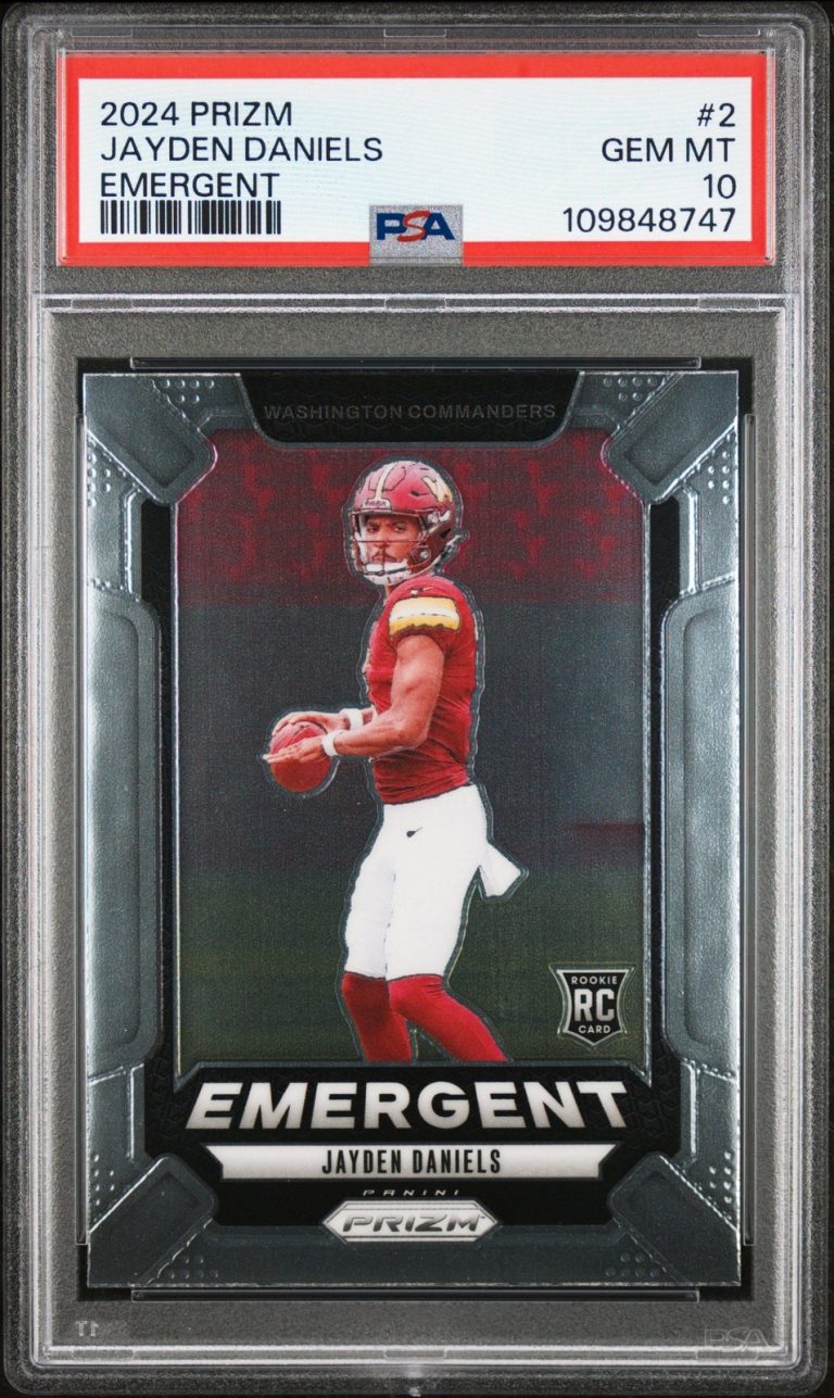 Graded 2024 Panini Prizm Jayden Daniels #2 Emergent Rookie Card PSA 10