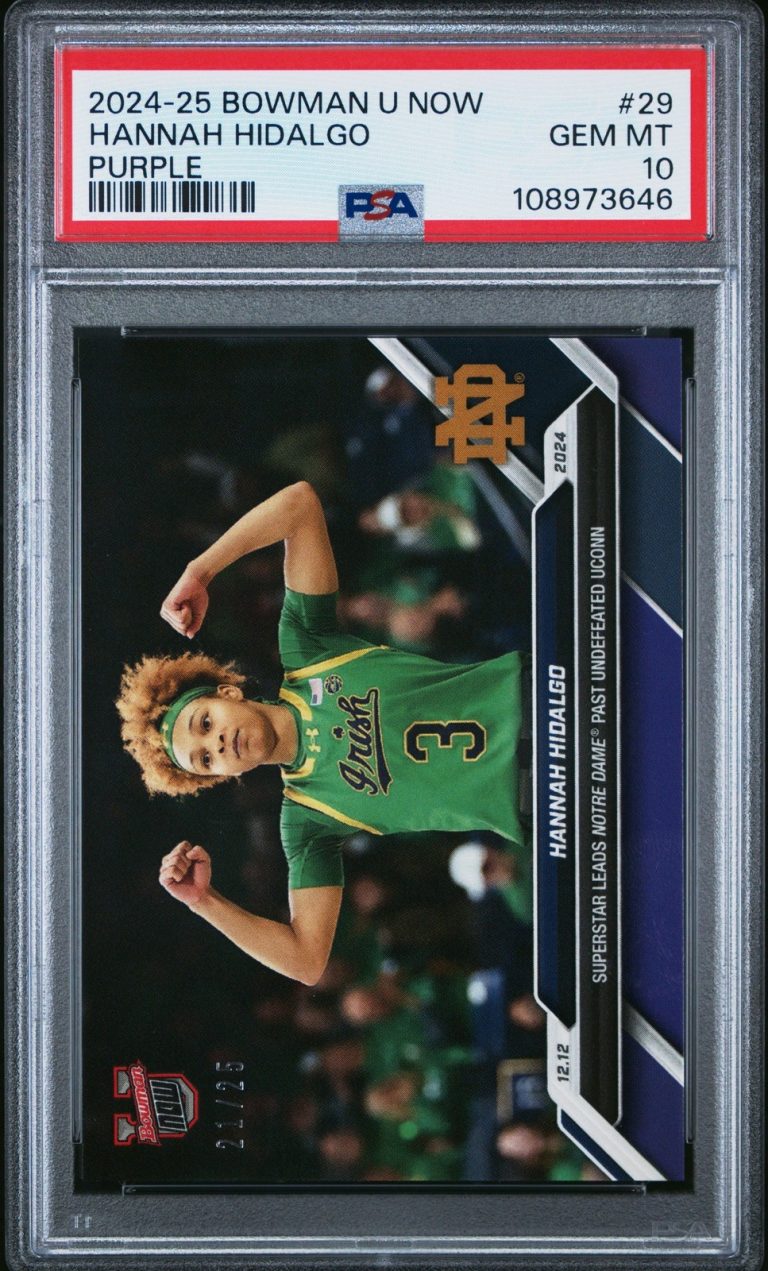 Graded 2024 Bowman U Now Hannah Hidalgo #29 Purple /25 RC Card PSA 10