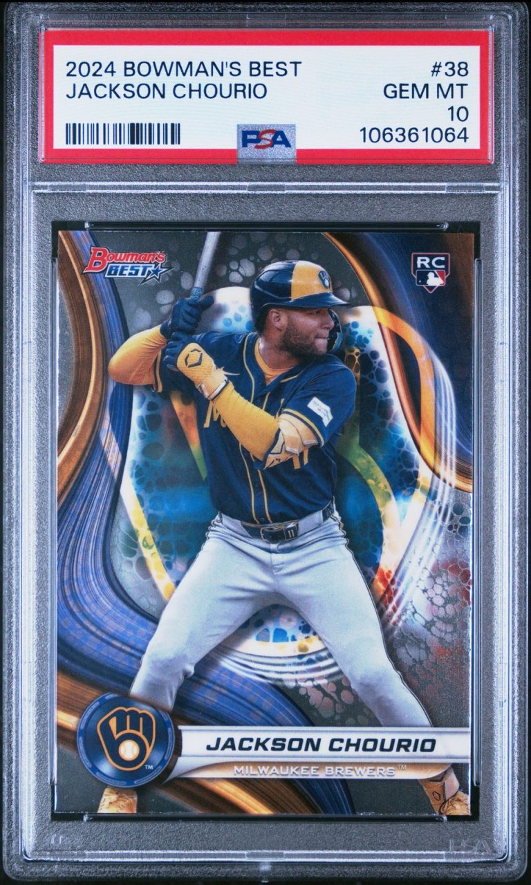 Graded 2024 Topps Bowmans Best Jackson Chourio #38 Rookie Card PSA 10