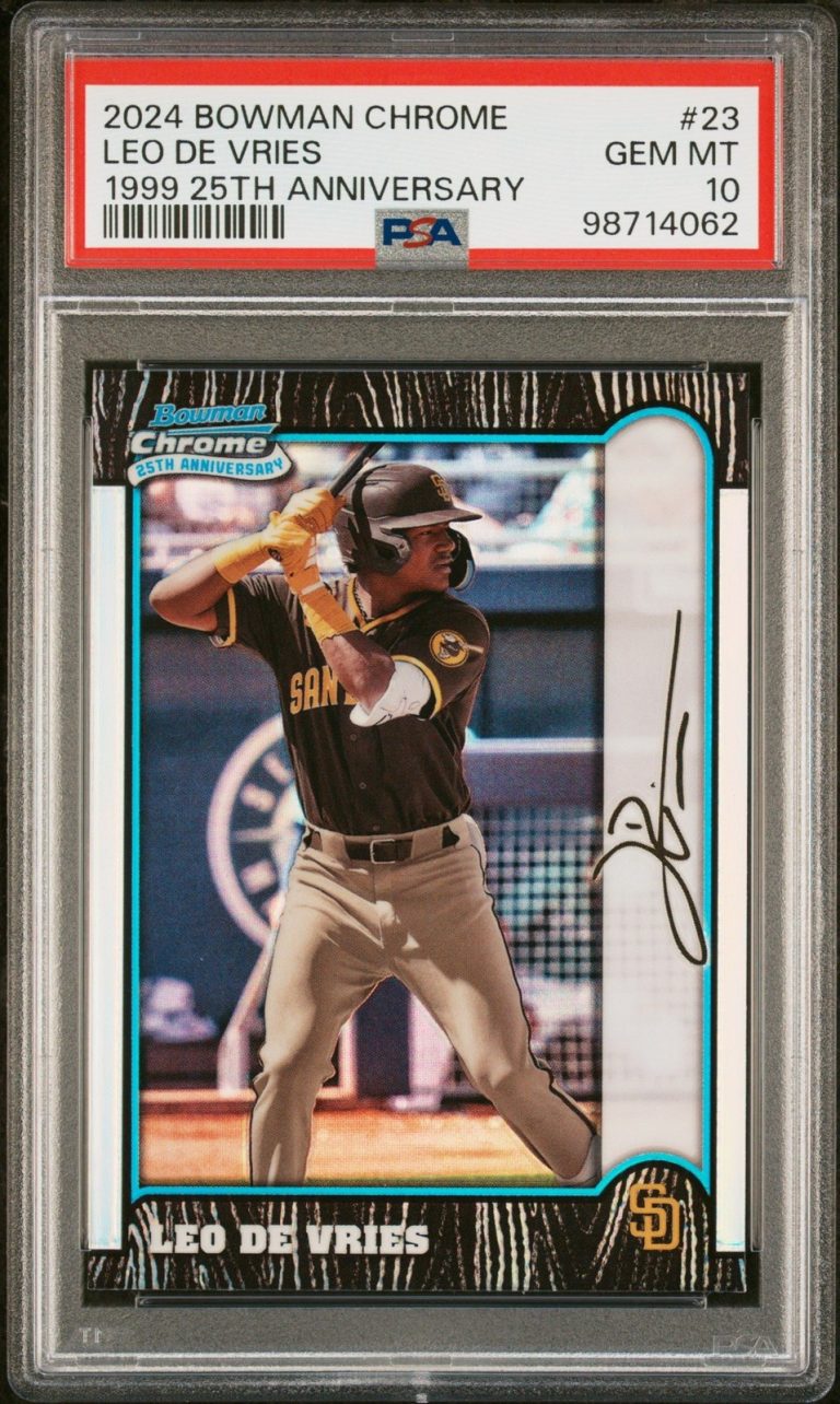 Graded 2024 Bowman Chrome Leo De Vries #23 1999 Rookie RC Card PSA 10