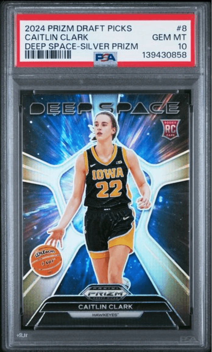 Graded 2024 Prizm DP Caitlin Clark #8 Deep Space Silver Rookie Card PSA 10