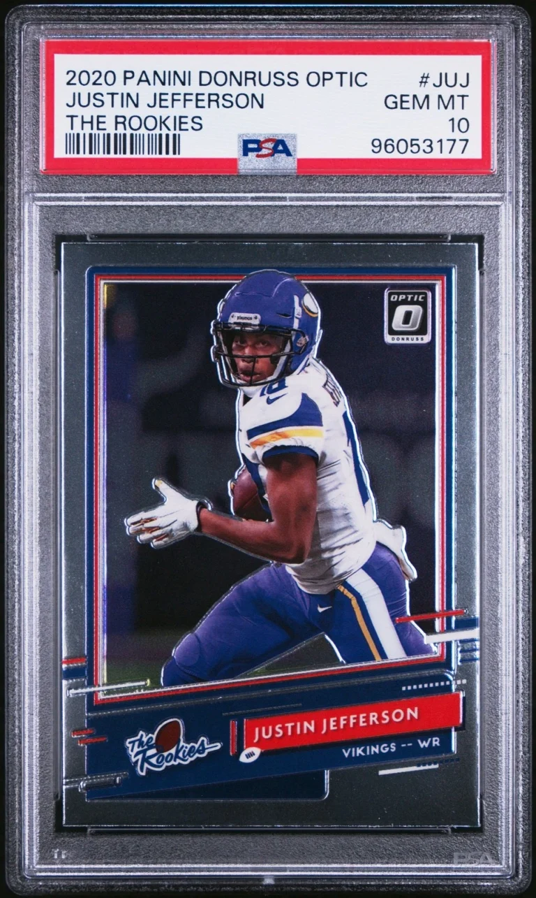 Graded 2020 Donruss Optic Justin Jefferson #JUJ The Rookies RC Card PSA 10