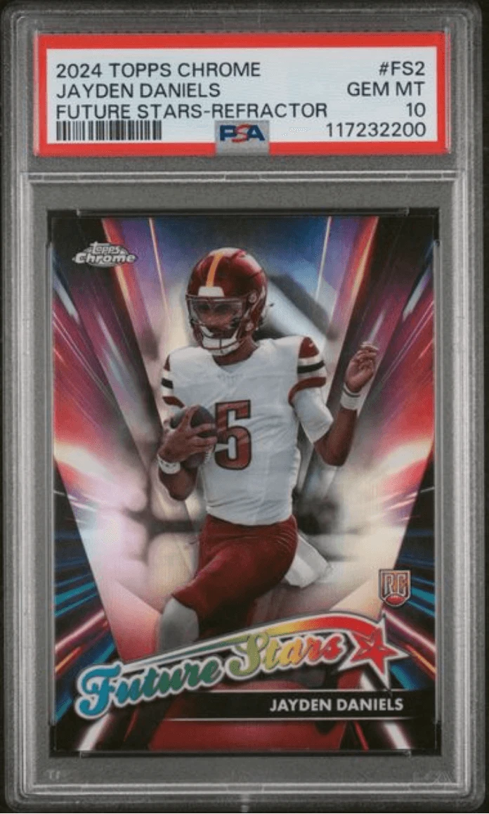Graded 2024 Topps Chrome Jayden Daniels #FS2 Refractor Rookie Card PSA 10