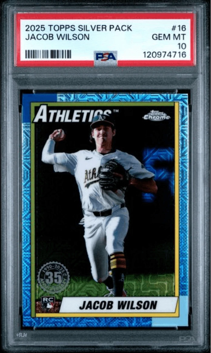Graded 2025 Topps Silver Pack Jacob Wilson #16 Rookie Baseball Card PSA 10