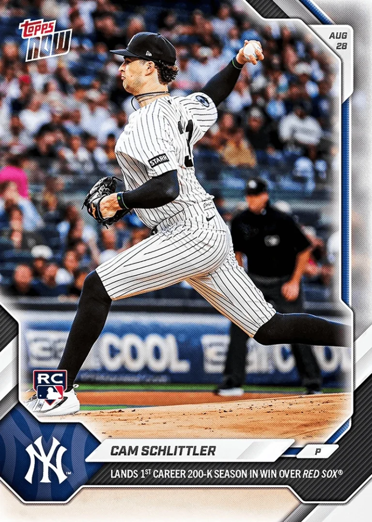 2026 Topps Now Cam Schlittler #608 New York Yankees Rookie RC Baseball Card