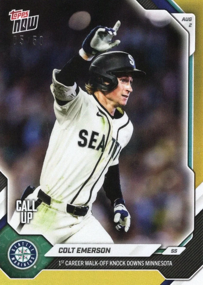 2026 Topps Now Colt Emerson #515 Gold Foil /50 Rookie RC Baseball Card