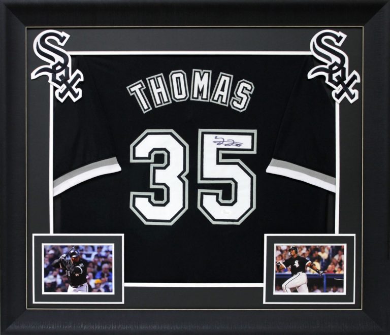 Frank Thomas Authentic Signed Black Pro Style Framed Jersey JSA Witness