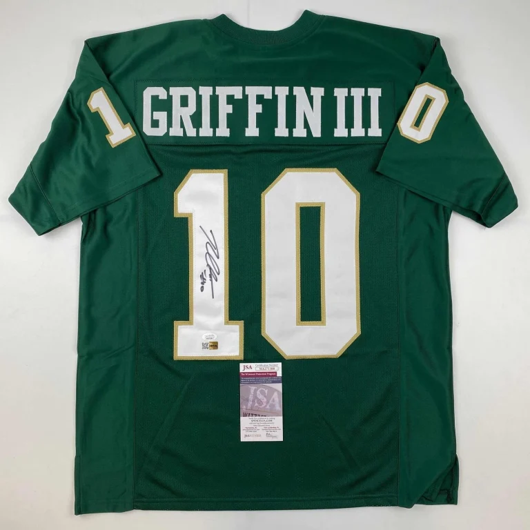 Autographed/Signed Robert Griffin III RG3 Baylor Green Jersey JSA COA