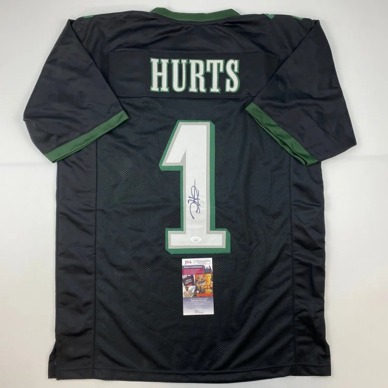 Autographed/Signed Jalen Hurts #1 Philadelphia Black Jersey JSA COA