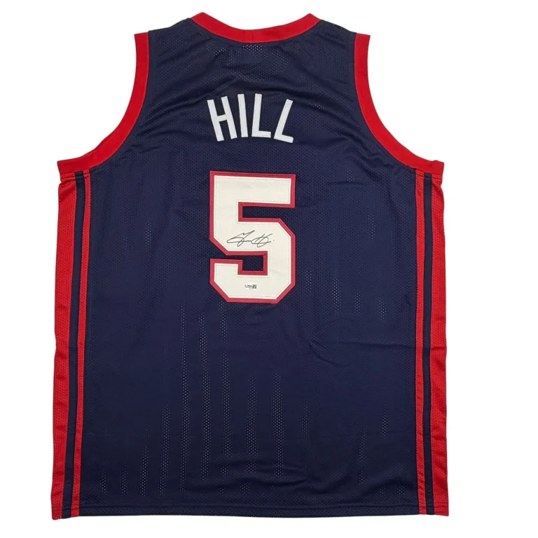 Autographed/Signed Grant Hill United States USA Olympics Jersey JSA COA