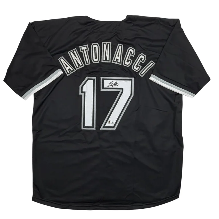 Autographed/Signed Sam Antonacci Chicago Black Baseball Jersey Beckett COA
