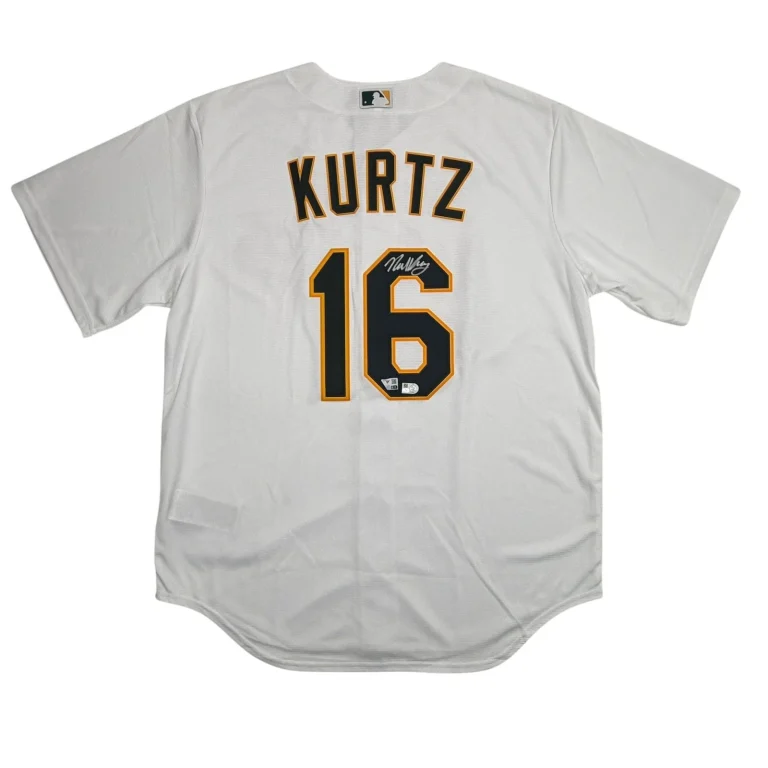 Autographed/Signed Nick Kurtz Athletics White Authentic Jersey Fanatics COA
