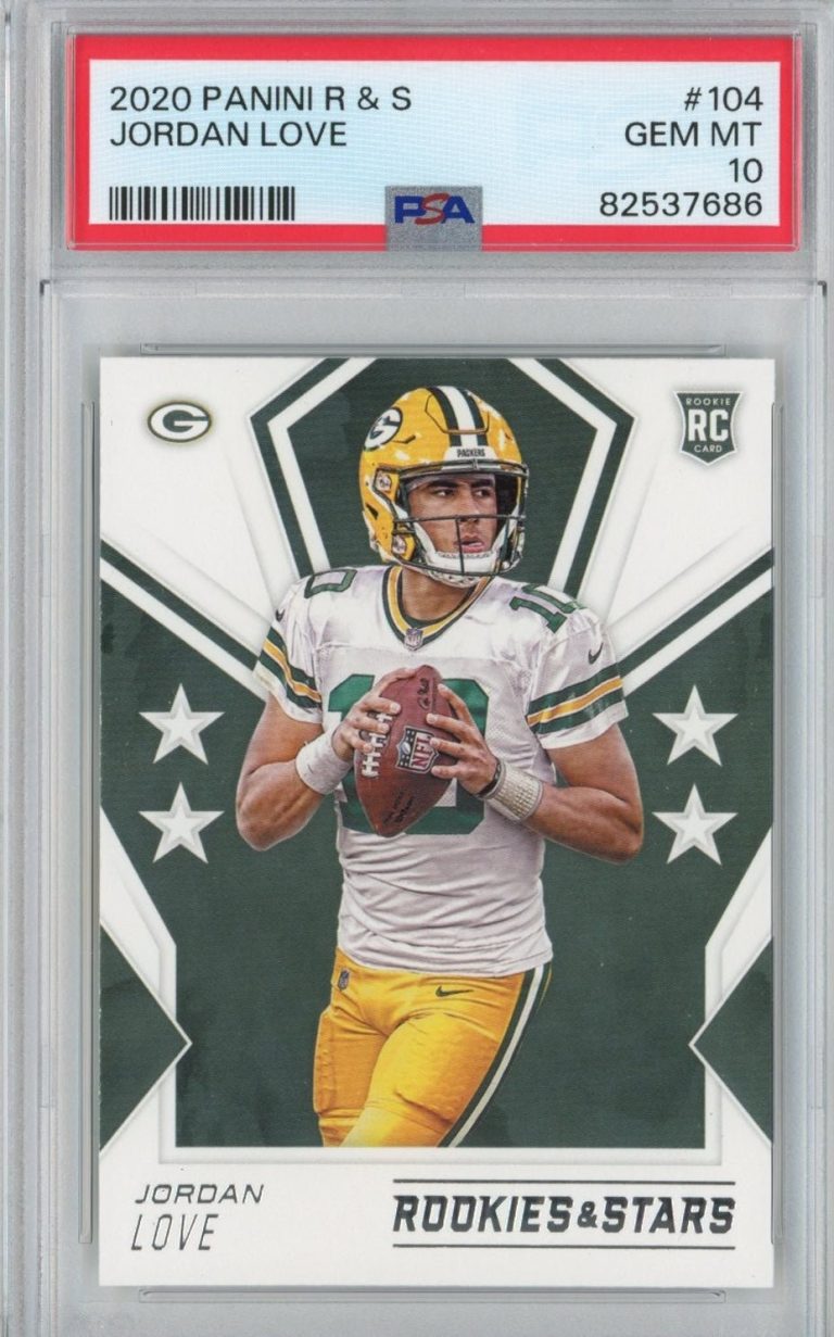 Graded 2020 Panini Rookies & Stars Jordan Love #104 Rookie Card PSA 10 Mint