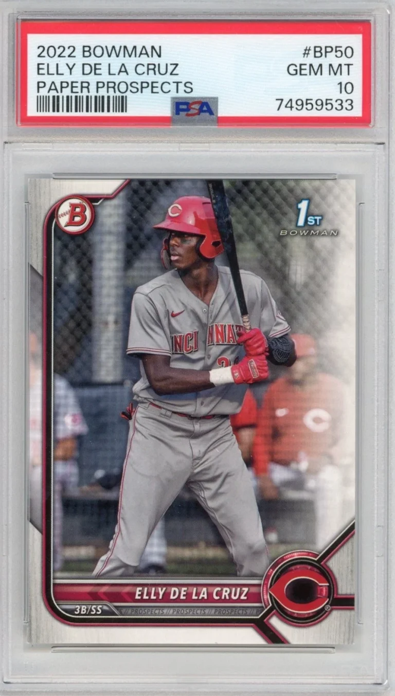 Graded 2022 Bowman Paper Prospects Elly De La Cruz #BP50 Rookie Card PSA 10