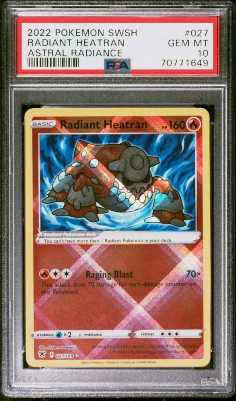 Graded 2022 Pokemon SWSH Radiant Heatran #027 Trading Card PSA 10 Gem Mint