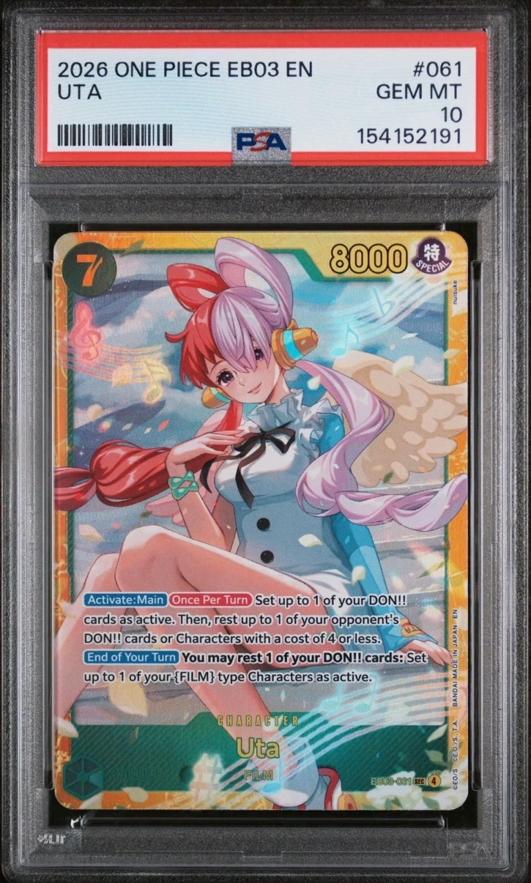 Graded 2026 One Piece EN Uta #061 EB03 Trading Card Game PSA 10 Gem Mint