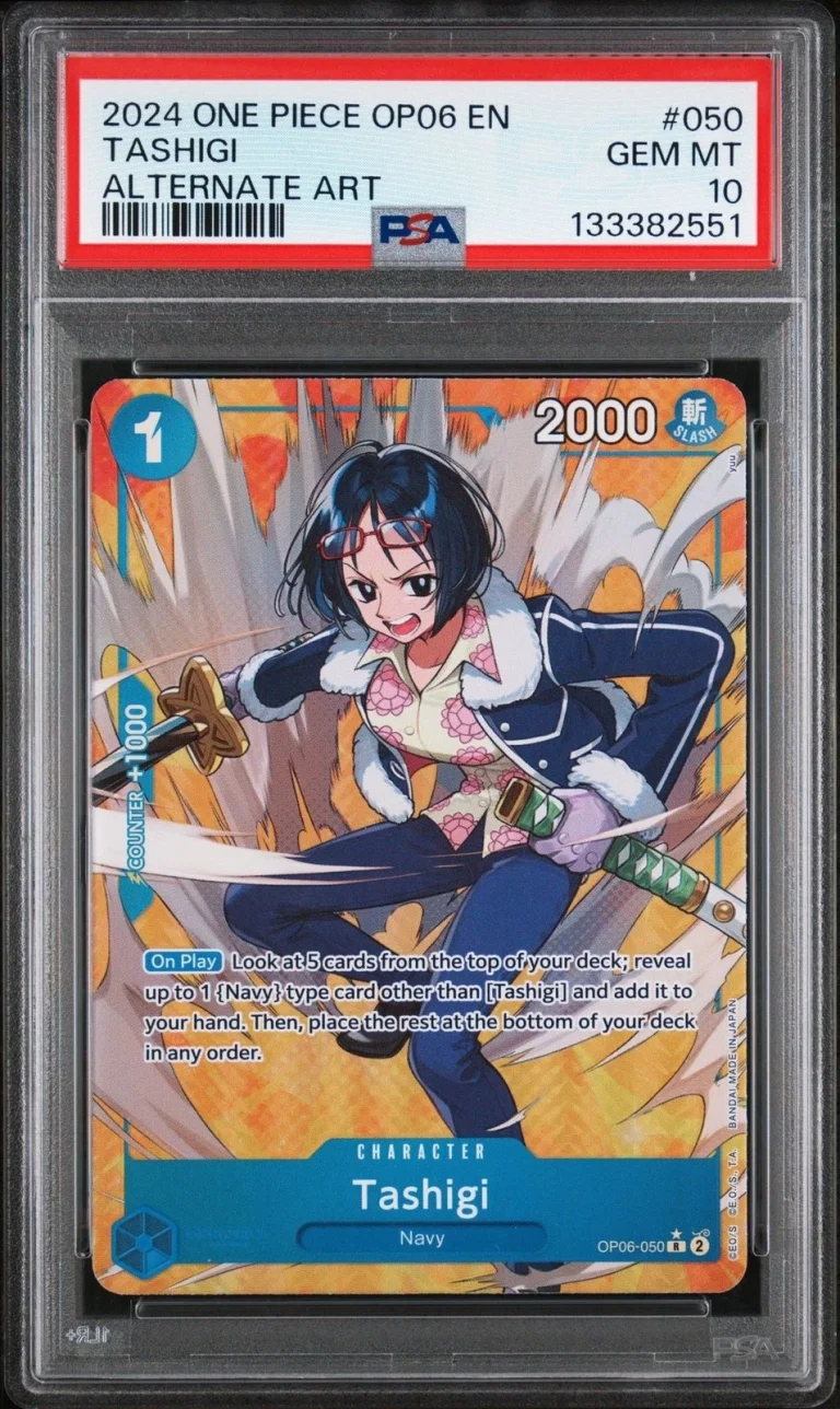 Graded 2024 One Piece Tashigi 050 OP06 Alt Art Trading Card PSA 10 Gem Mint