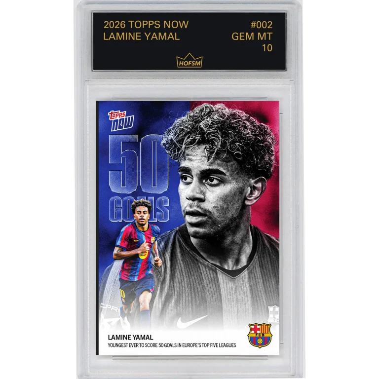 Graded 2026 Topps Now Lamine Yamal #002 FC Barcelona Soccer Card HOFSM  10