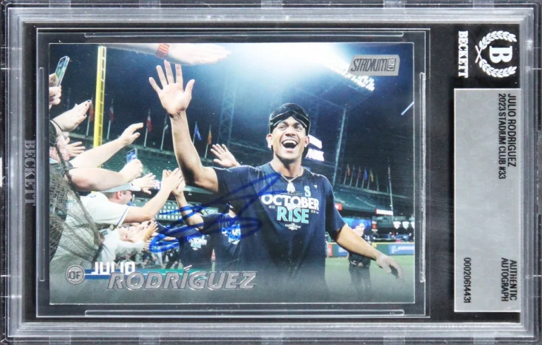 Mariners Julio Rodriguez Authentic Signed 2023 Stadium Club #33 Card BAS Slabbed
