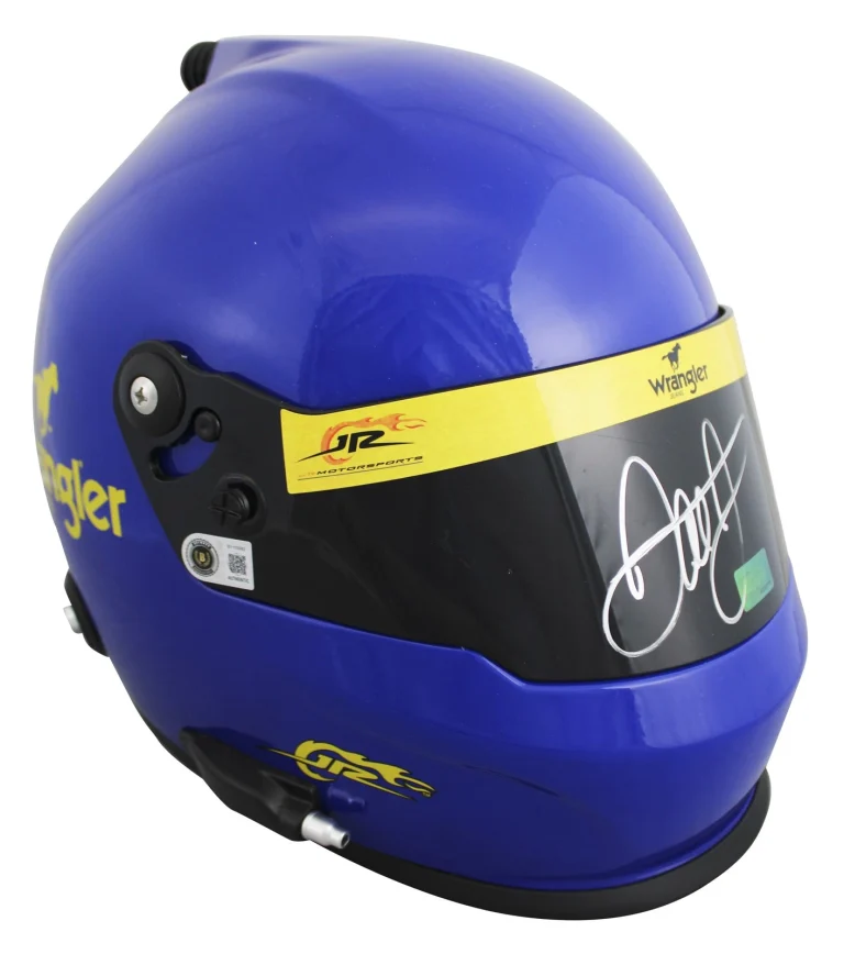 NASCAR Dale Earnhardt Jr. Authentic Signed Wrangler F/S Rep Helmet BAS #BY103582