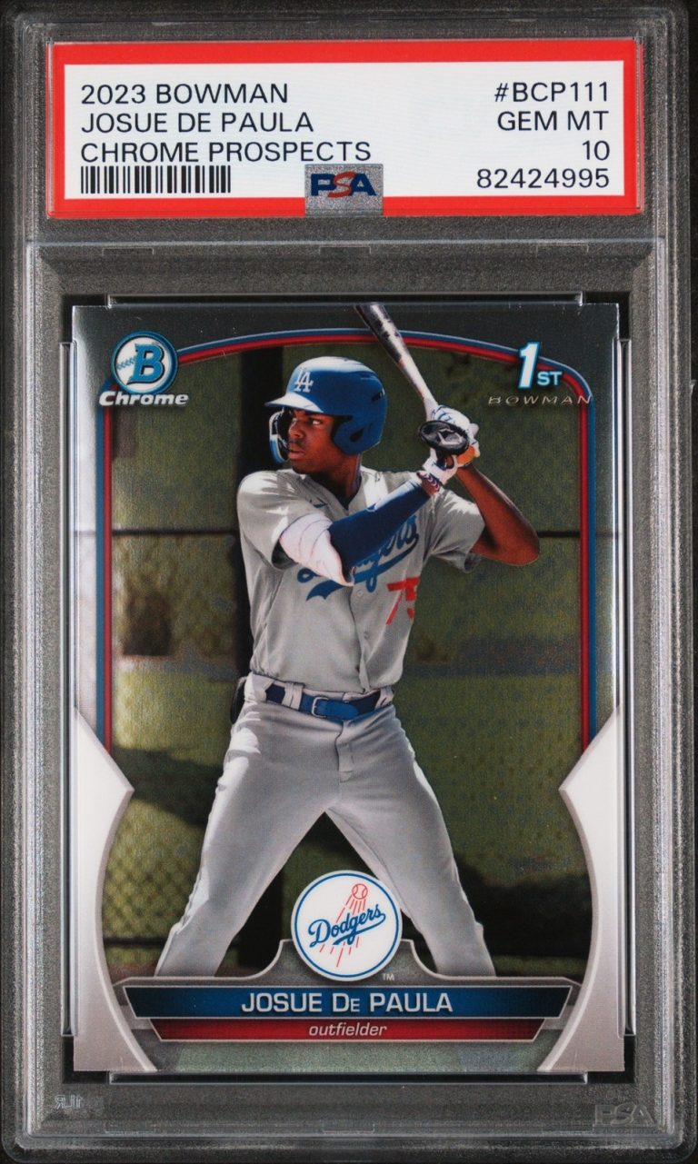 Graded 2023 Bowman Josue De Paula #BCP111 Chrome Prospects Card PSA 10