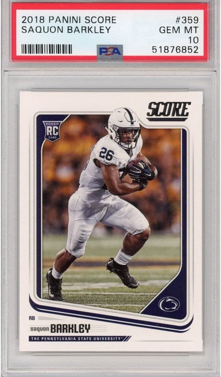 Graded 2018 Panini Score SAQUON BARKLEY #359 Rookie RC Card PSA 10 Mint