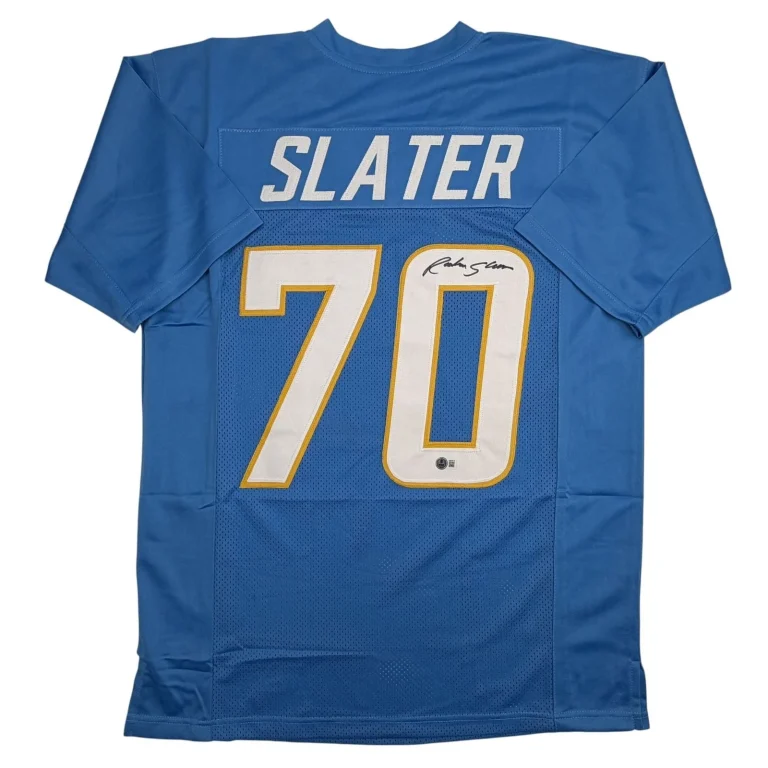 Autographed/Signed Rashawn Slater LA Powder Blue Jersey Beckett BAS COA
